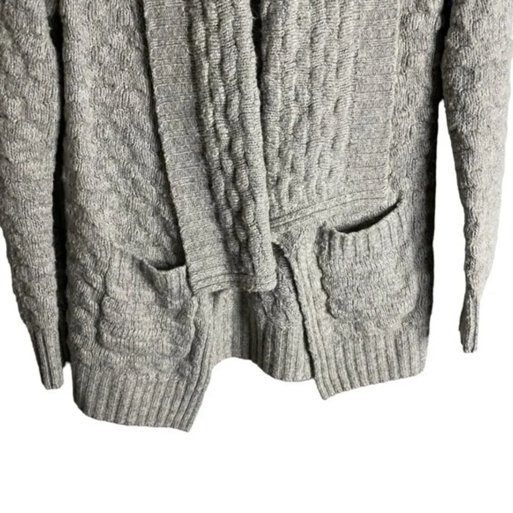 Talula Women's Light Gray Cable Knit Open Front Cardigan - Picture 3 of 8